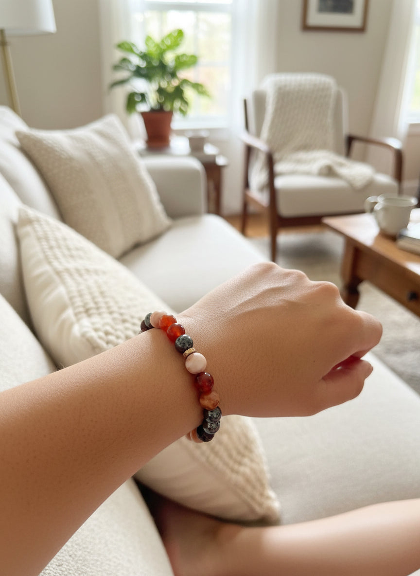 crystal aromatherapy bracelet - energy and confidence
