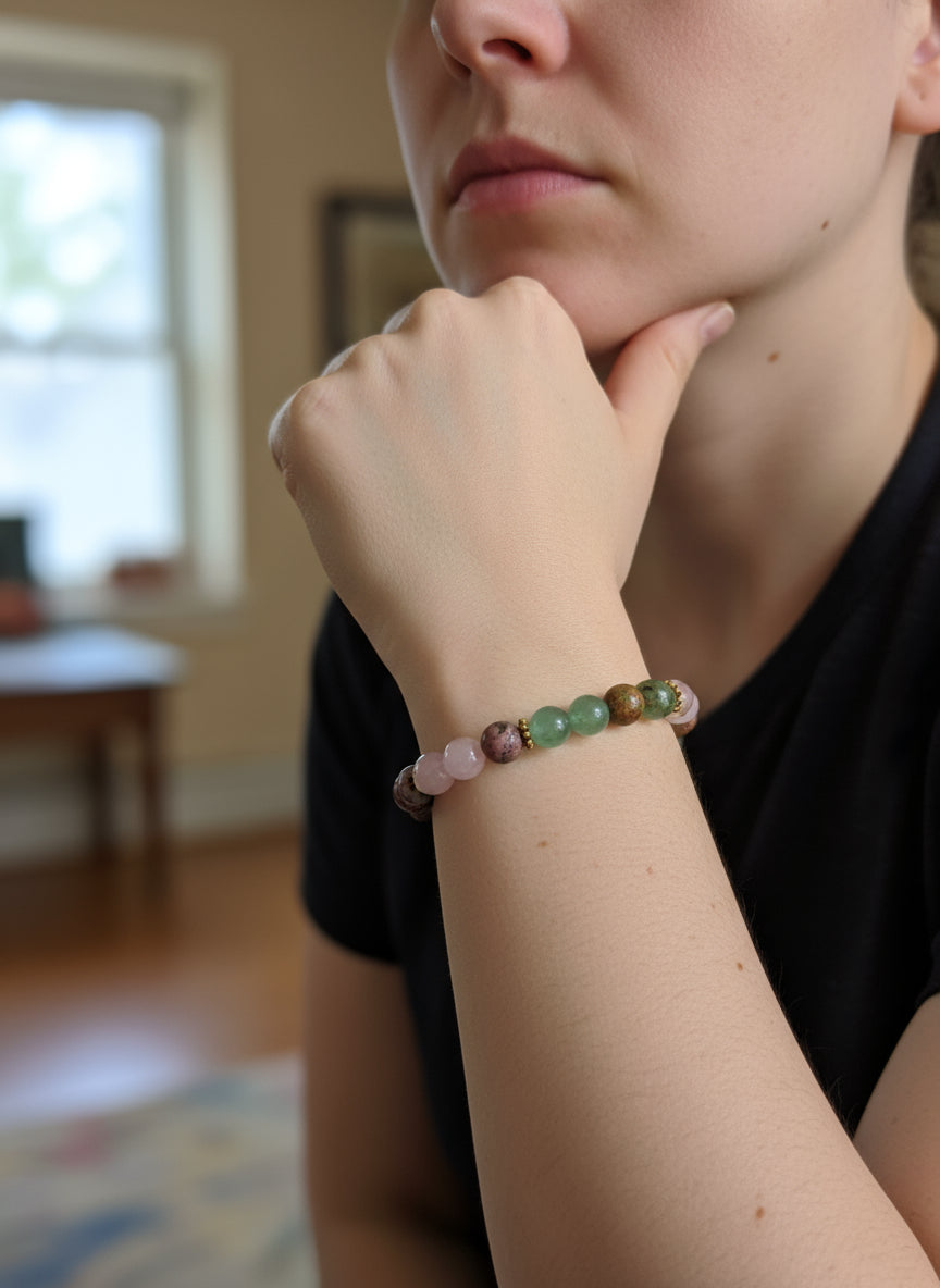 crystal aromatherapy bracelet - heart healing