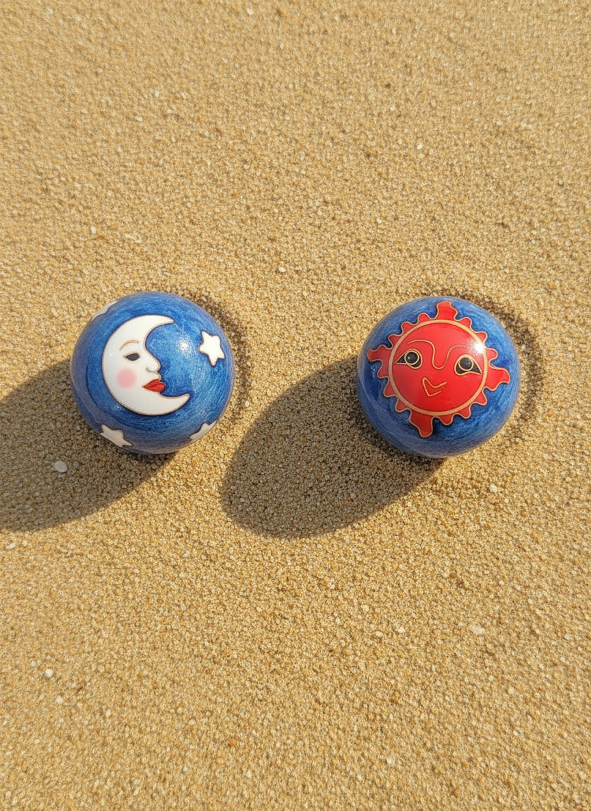 blue sun and moon baoding balls