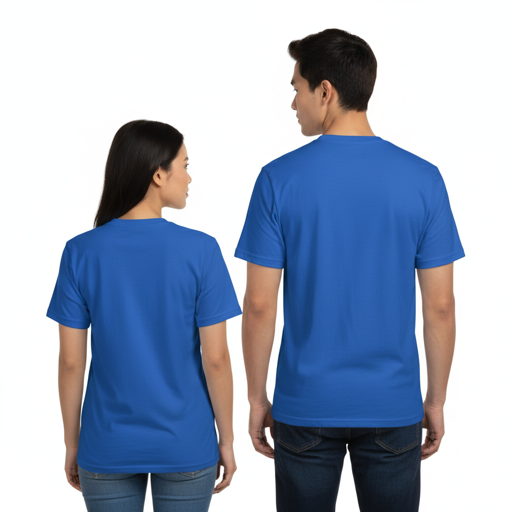 Blue t-shirt on a white background