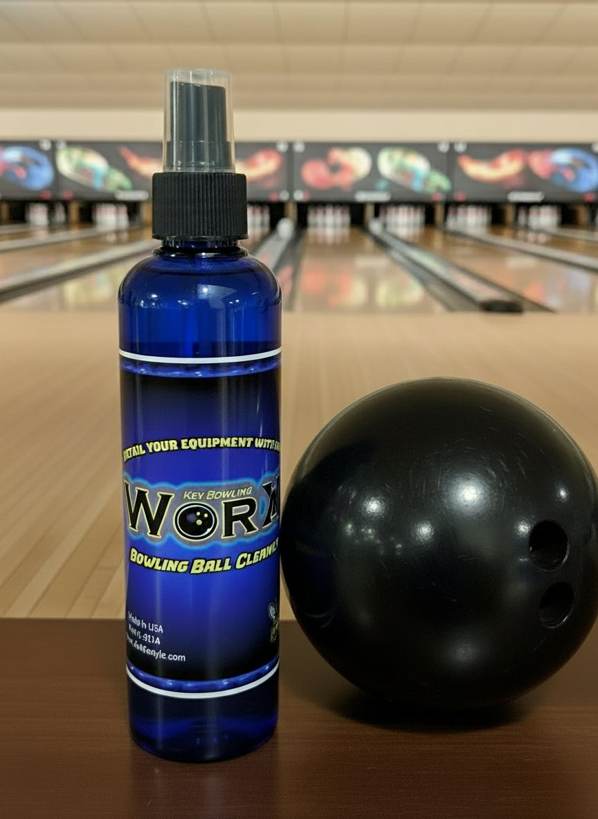 worX with bowling ball in bowling alley